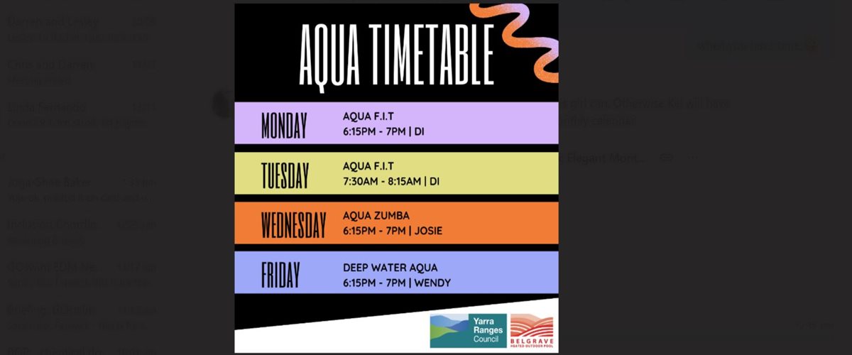 Aqua Timetable 2024/25